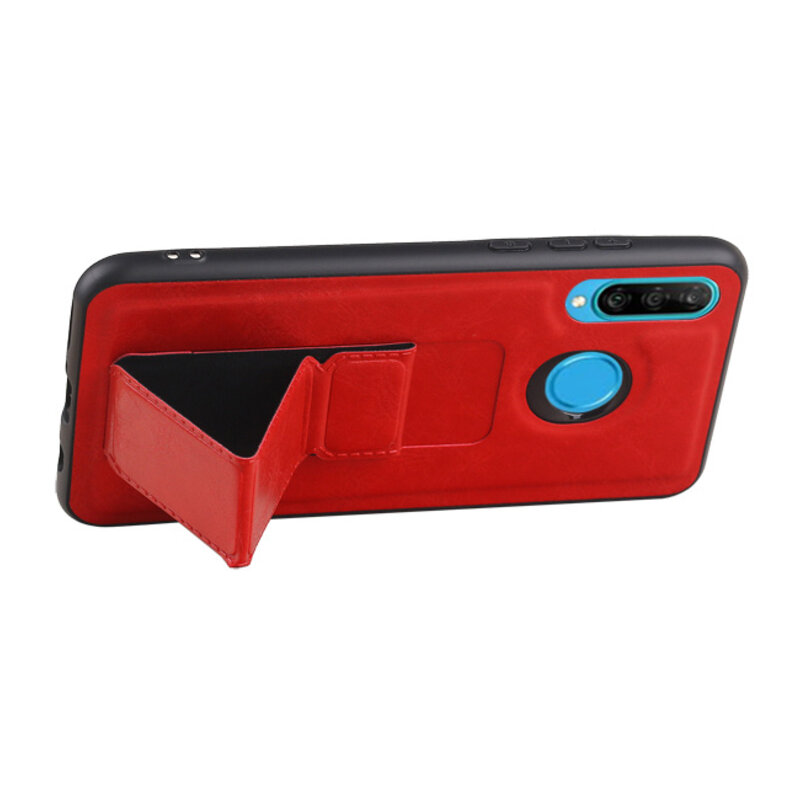Grip Stand Hardcase Backcover voor Huawei P30 Lite / Nova 4E Rood