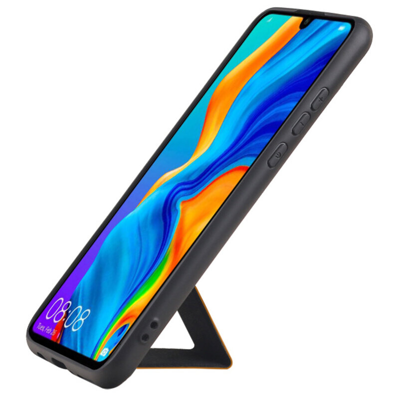 Grip Stand Hardcase Backcover für Huawei P30 Lite / Nova 4E Braun