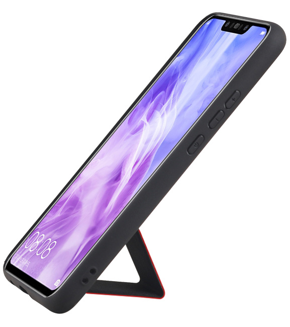 Grip Stand Hardcover Backcover pour Huawei Nova 3 Rouge