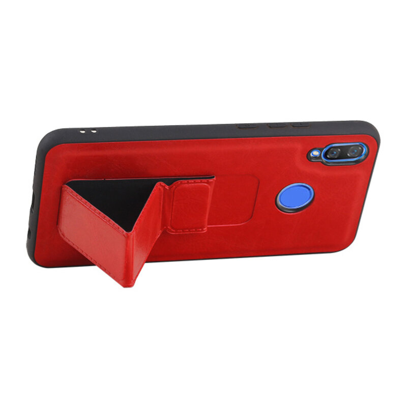 Grip Stand Hardcase Backcover for Huawei Nova 3 Red
