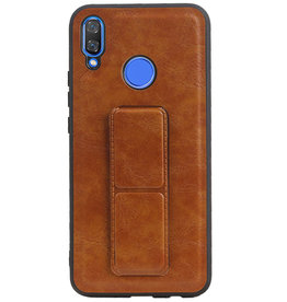 Grip Stand Hardcase Backcover para Huawei Nova 3 Marrón