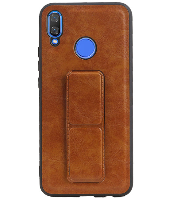 Grip Stand Hardcase Backcover for Huawei Nova 3 Brown