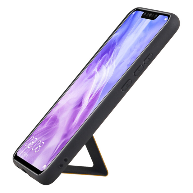 Grip Stand Hardcase Backcover for Huawei Nova 3 Brown
