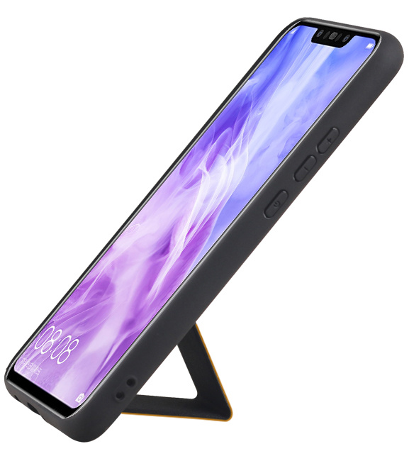 Grip Stand Hardcase Backcover para Huawei Nova 3 Marrón