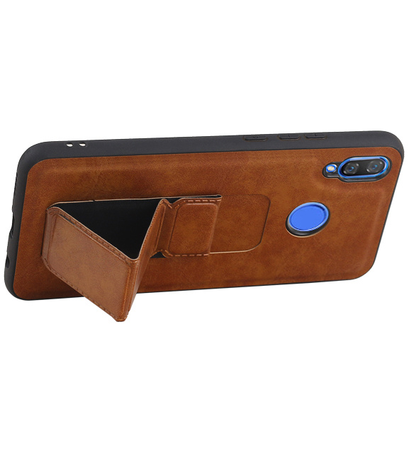 Grip Stand Hardcase Backcover for Huawei Nova 3 Brown