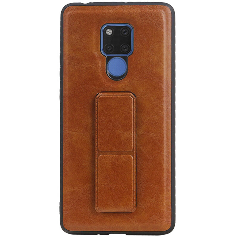 Grip Stand Hardcase Backcover voor Huawei Mate 20 X Bruin