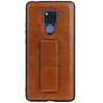 Grip Stand Hardcase Backcover for Huawei Mate 20 X Brown