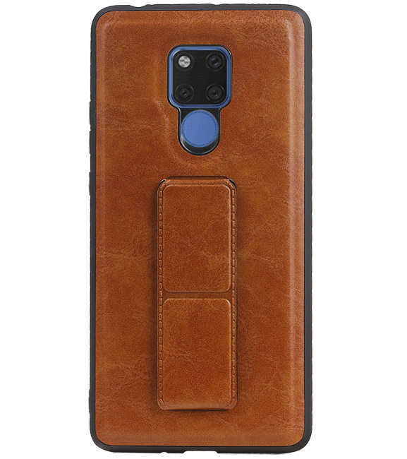 Grip Stand Hardcase Backcover voor Huawei Mate 20 X Bruin