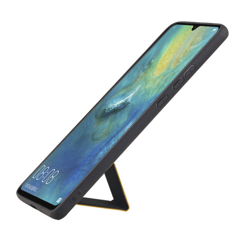 Grip Stand Hardcase Backcover para Huawei Mate 20 X Marrón