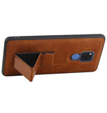 Grip Stand Hardcase Backcover voor Huawei Mate 20 X Bruin