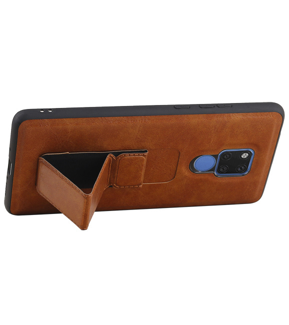 Grip Stand Hardcase Backcover voor Huawei Mate 20 X Bruin