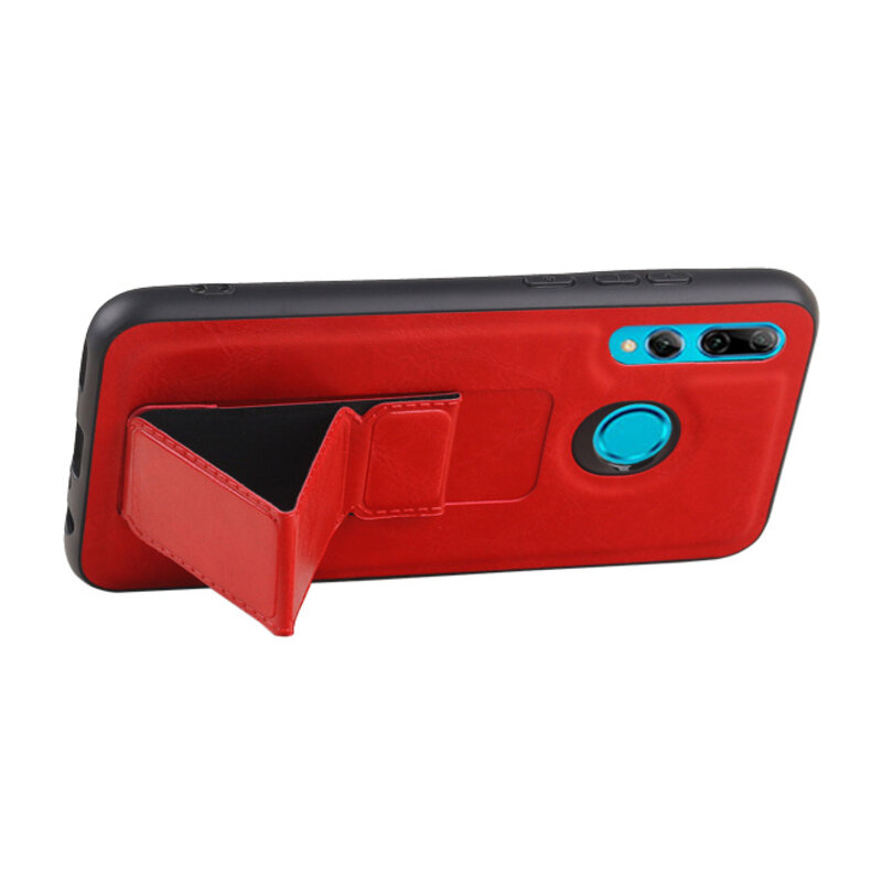 Grip Stand Hardcase Backcover voor Huawei P Smart Plus Rood