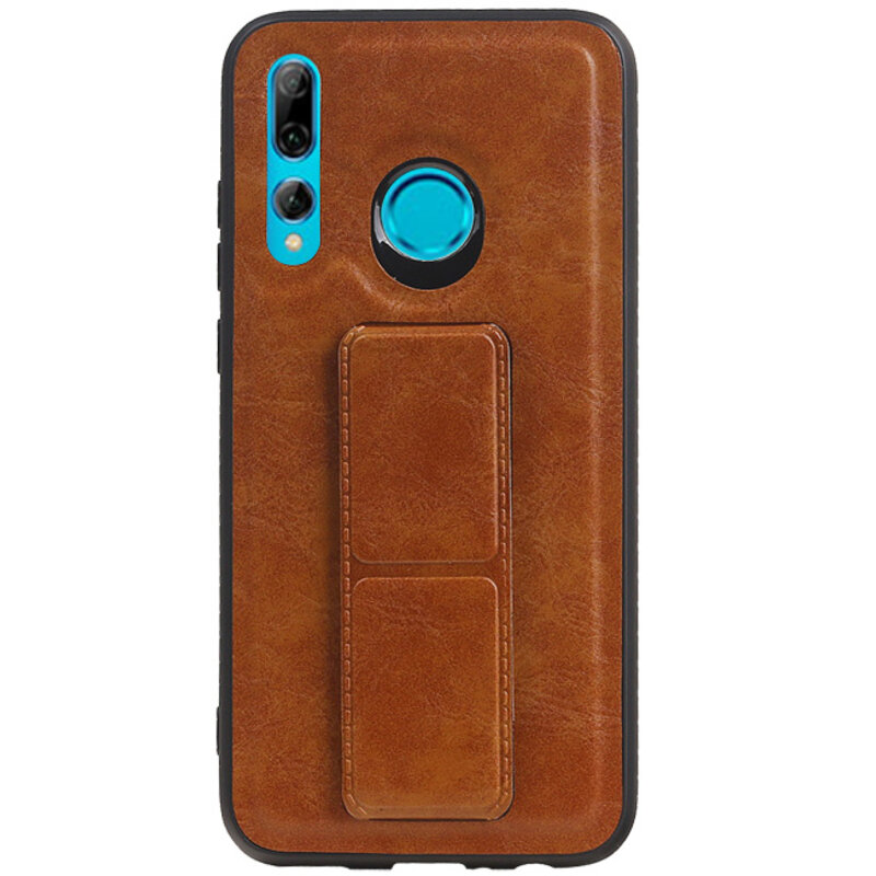 Grip Stand Hardcase Backcover for Huawei P Smart Plus Brown