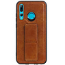 Grip Stand Hardcase Backcover voor Huawei P Smart Plus Bruin