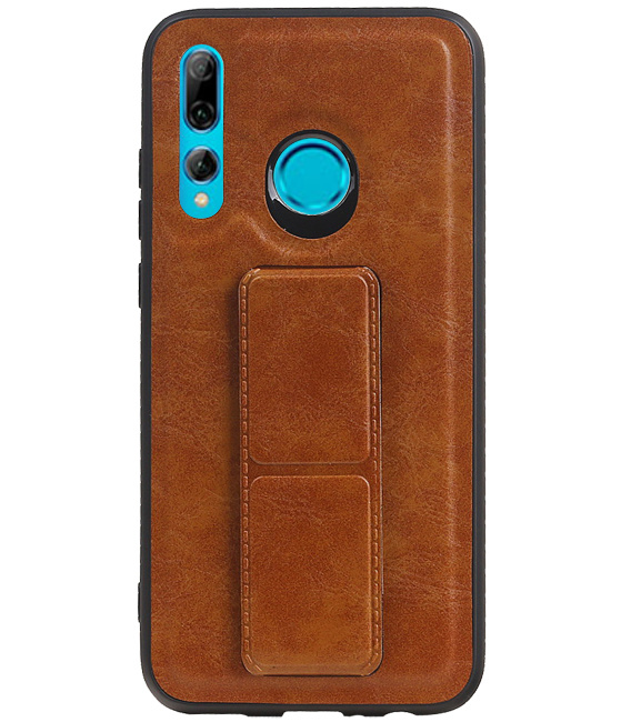 Grip Stand Hardcase Backcover voor Huawei P Smart Plus Bruin