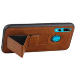 Grip Stand Hardcase Backcover voor Huawei P Smart Plus Bruin