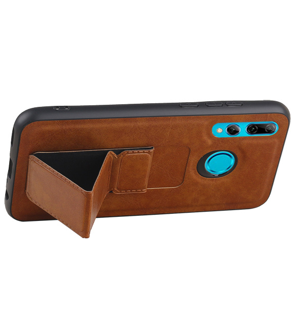 Grip Stand Hardcase Backcover for Huawei P Smart Plus Brown