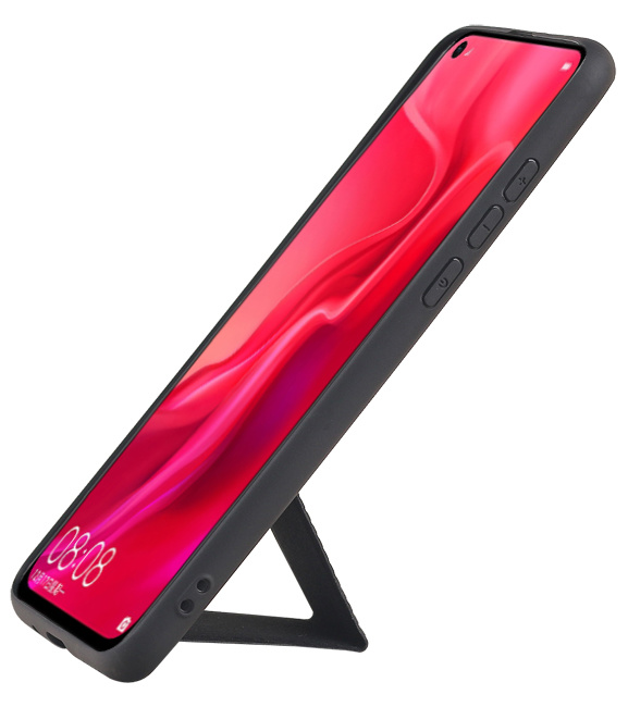 Grip Stand Hardcase Backcover voor Huawei Nova 4 Zwart