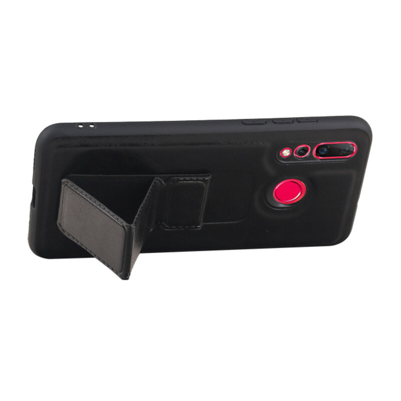 Grip Stand Hardcase Backcover for Huawei Nova 4 Black