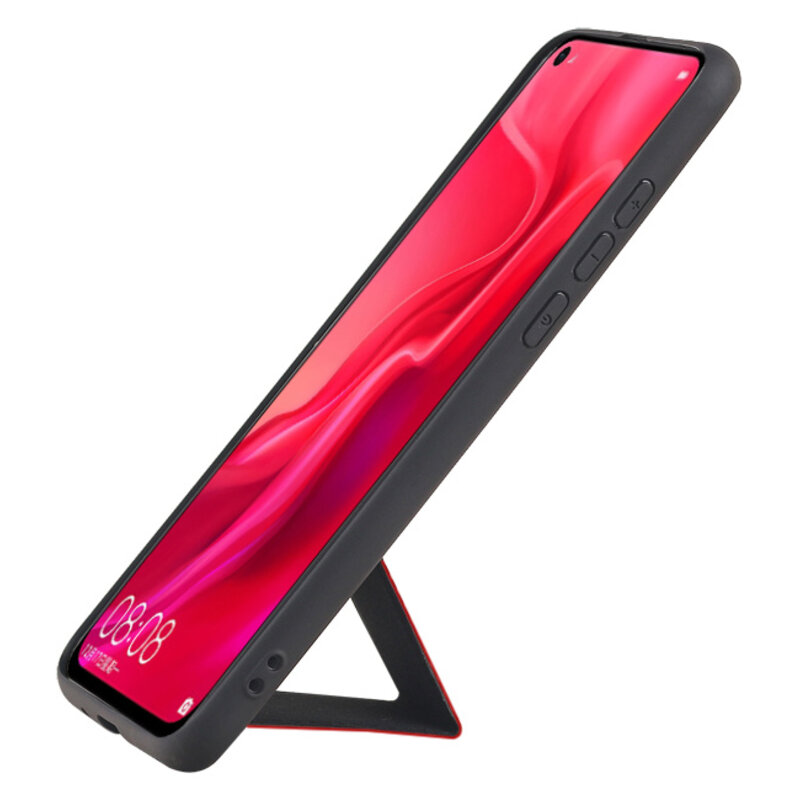 Grip Stand Hardcase Bagcover til Huawei Nova 4 Red