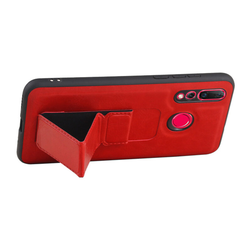 Grip Stand Hardcase Backcover for Huawei Nova 4 Red