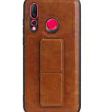 Grip Stand Hardcase Backcover for Huawei Nova 4 Brown