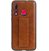 Grip Stand Hardcase Backcover voor Huawei Nova 4 Bruin