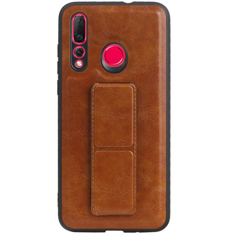 Grip Stand Hardcase Backcover for Huawei Nova 4 Brown