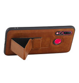 Grip Stand Hardcase Backcover voor Huawei Nova 4 Bruin
