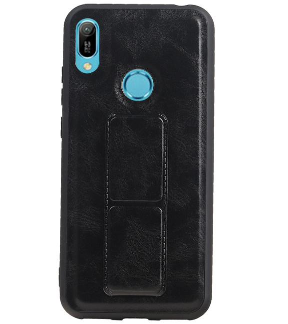 Grip Stand Hardcase Backcover für Huawei Y6 2019 Schwarz