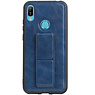 Grip Stand Hardcover Backcover pour Huawei Y6 2019 Bleu