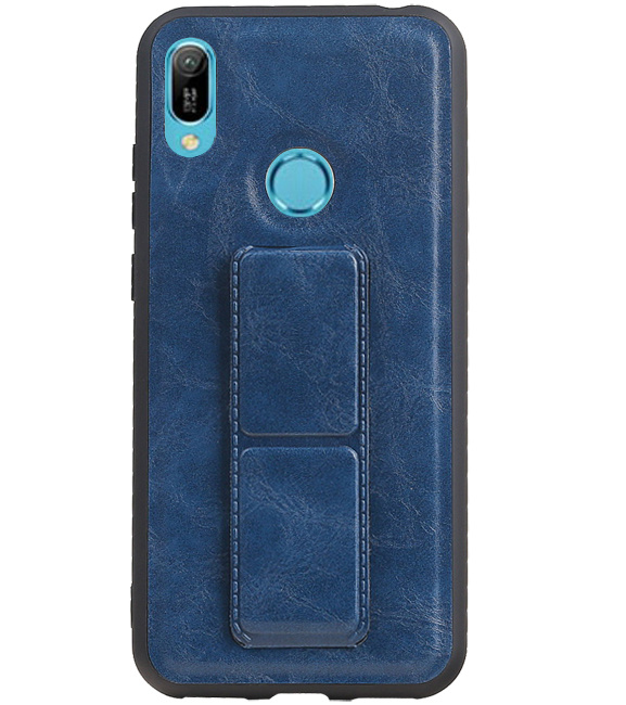 Grip Stand Hardcase Backcover voor Huawei Y6 2019 Blauw