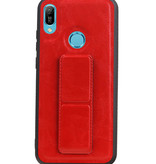 Grip Stand Hardcase Backcover voor Huawei Y6 2019 Rood