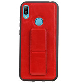 Grip Stand Hardcover Backcover pour Huawei Y6 2019 Rouge