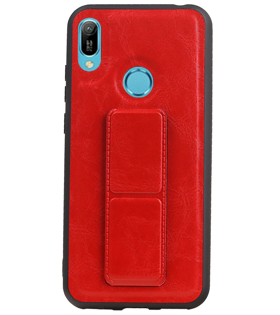 Grip Stand Hardcase Backcover voor Huawei Y6 2019 Rood