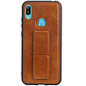 Grip Stand Hardcase Backcover para Huawei Y6 2019 Marrón