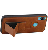 Grip Stand Hardcase Backcover for Huawei Y6 2019 Brown