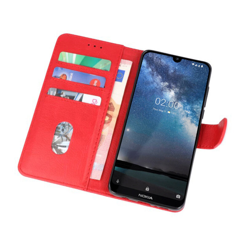 Bookstyle Wallet Cases Cover for Nokia 2.2 Red
