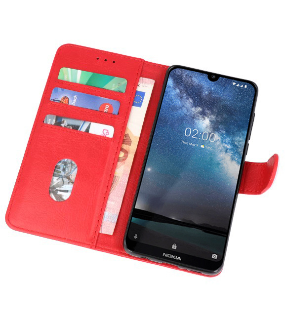 Étuis de portefeuille Bookstyle Cover pour Nokia 2.2 Red