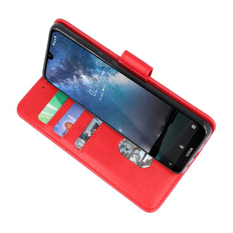Étuis de portefeuille Bookstyle Cover pour Nokia 2.2 Red