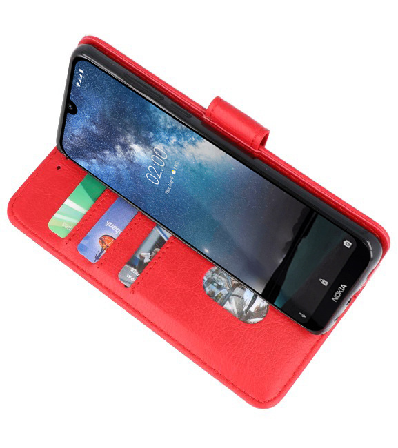 Bookstyle Wallet Cases Cover for Nokia 2.2 Red