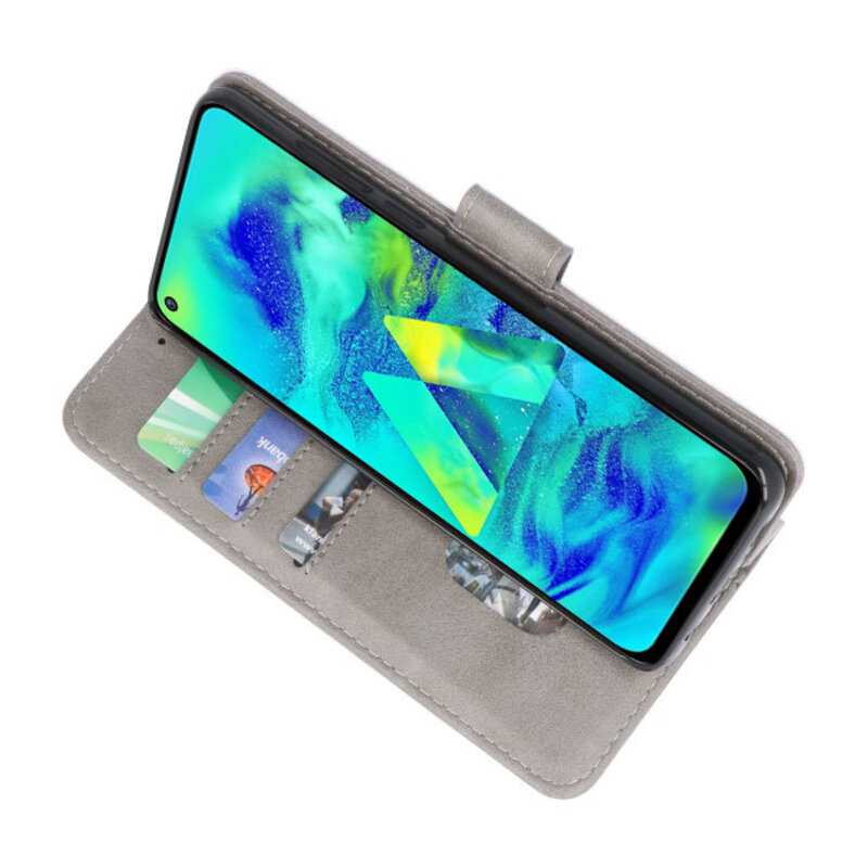 Custodia a portafoglio per Custodia per Samsung Galaxy M40 Grigio