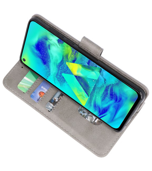 Bookstyle Wallet Cases Hülle für Samsung Galaxy M40 Grau