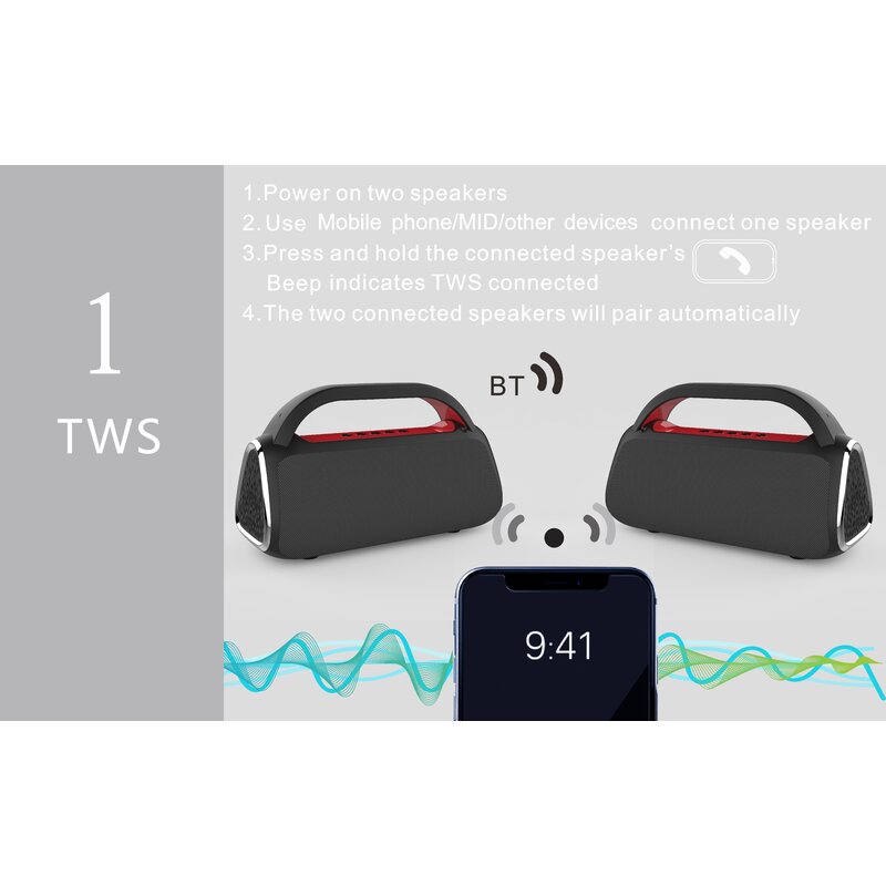 Musky Bluetooth Speaker DY-18 Rood