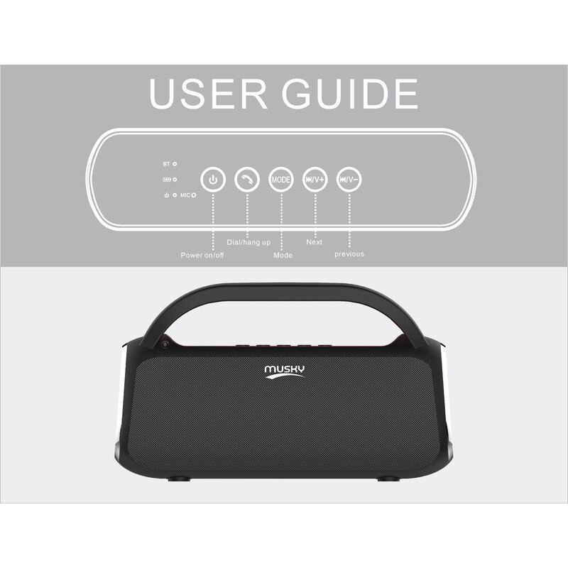 Musky Bluetooth Speaker DY-18 Rood