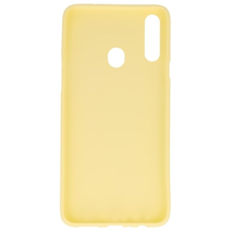 Farve TPU taske til Samsung Galaxy A20s gul