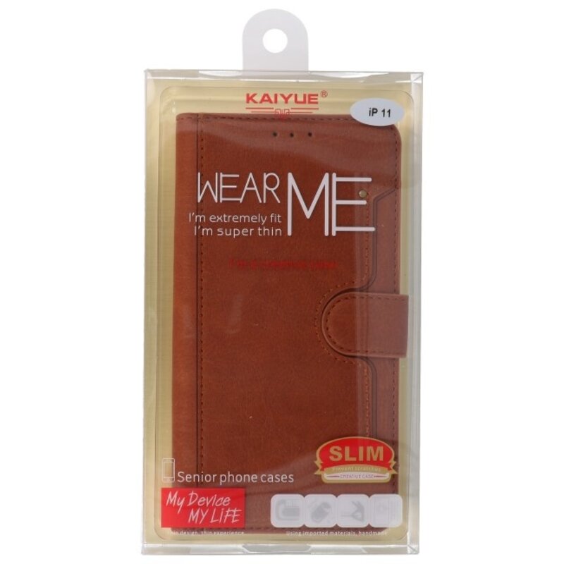 Luxury Wallet Case for iPhone 11 Brown