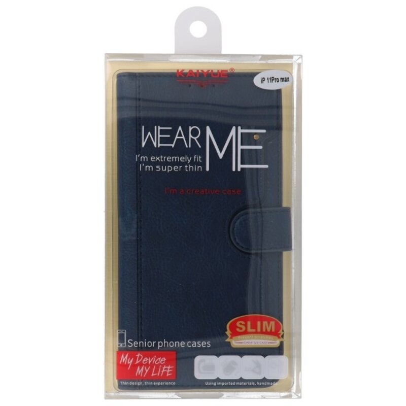 Funda billetera de lujo para iPhone 11 Pro Max Navy