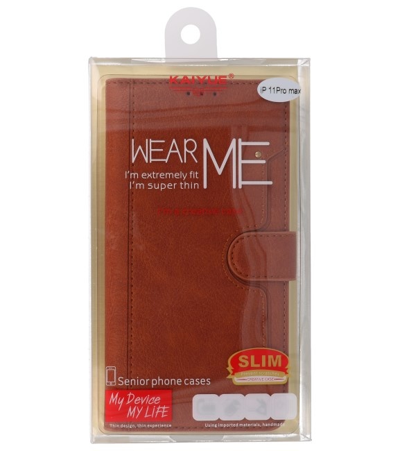 Luxury Wallet Case for iPhone 11 Pro Max Brown