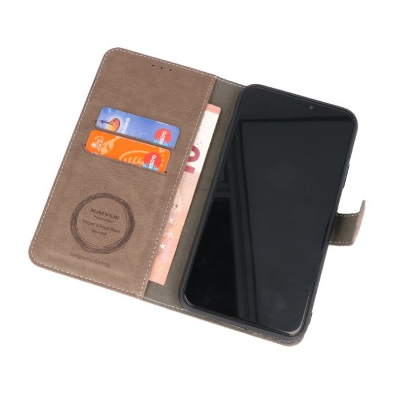 Custodia a portafoglio di lusso per iPhone 11 Pro Max grigio